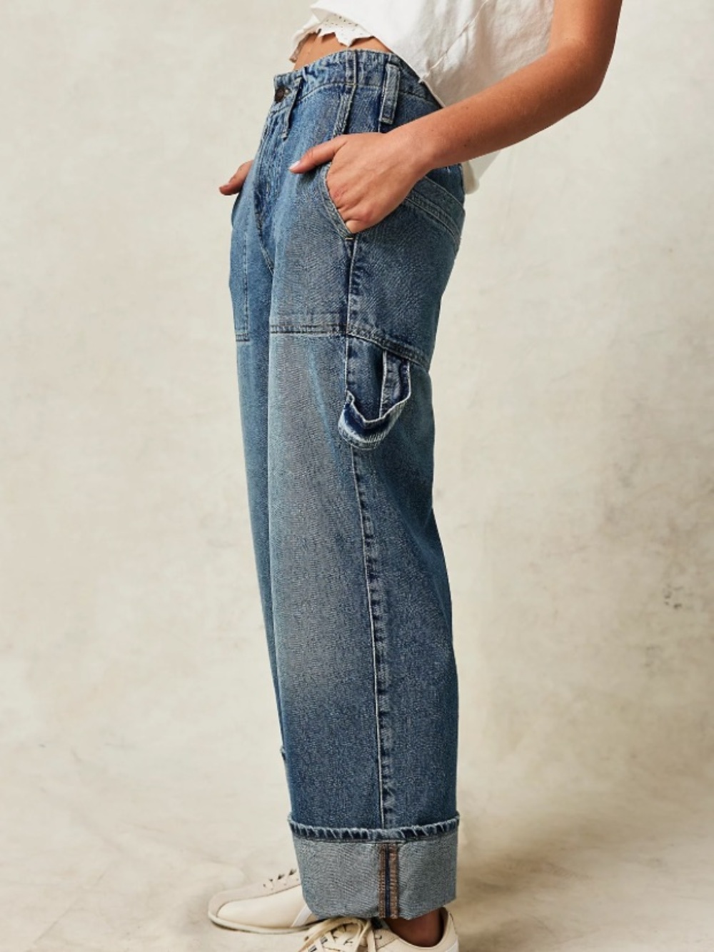We The Free Women's Blue Major Leagues Carpenter Wide-Leg Jeans
